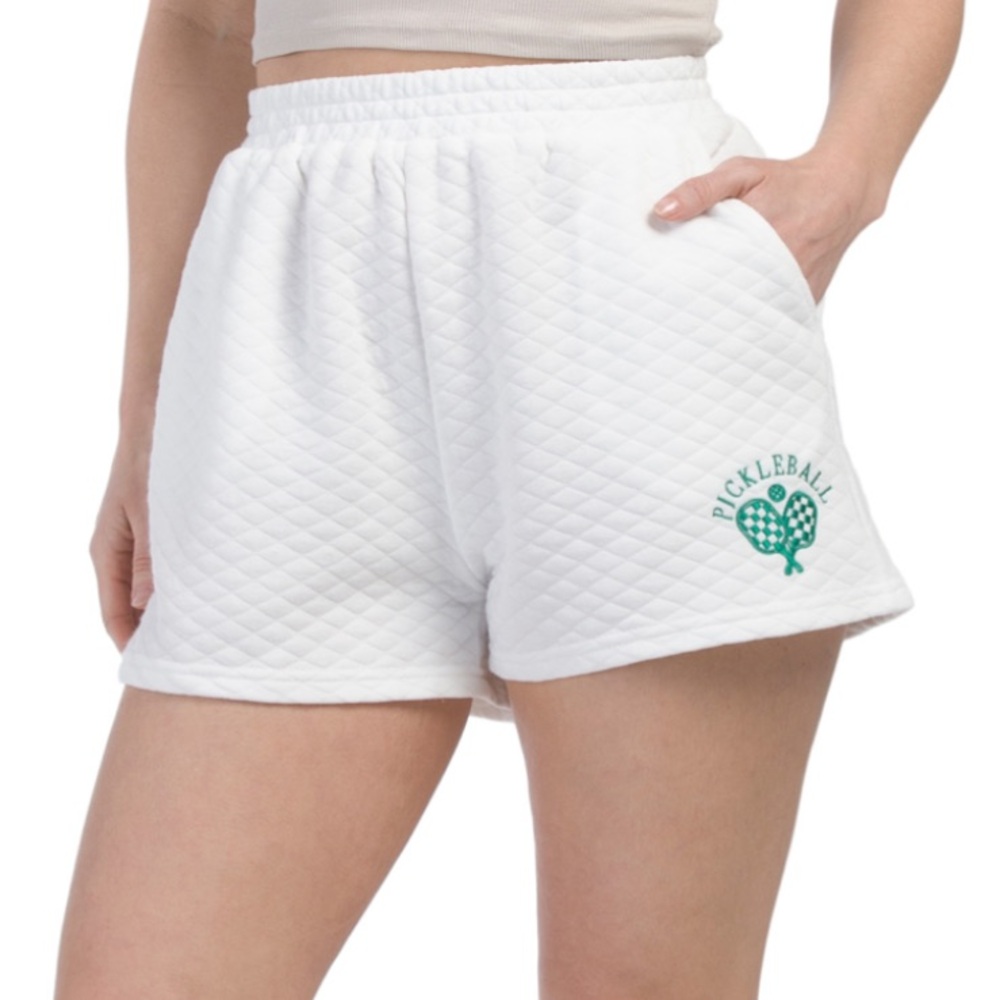 MAIN STRIP White Pickleball Fleece Shorts small